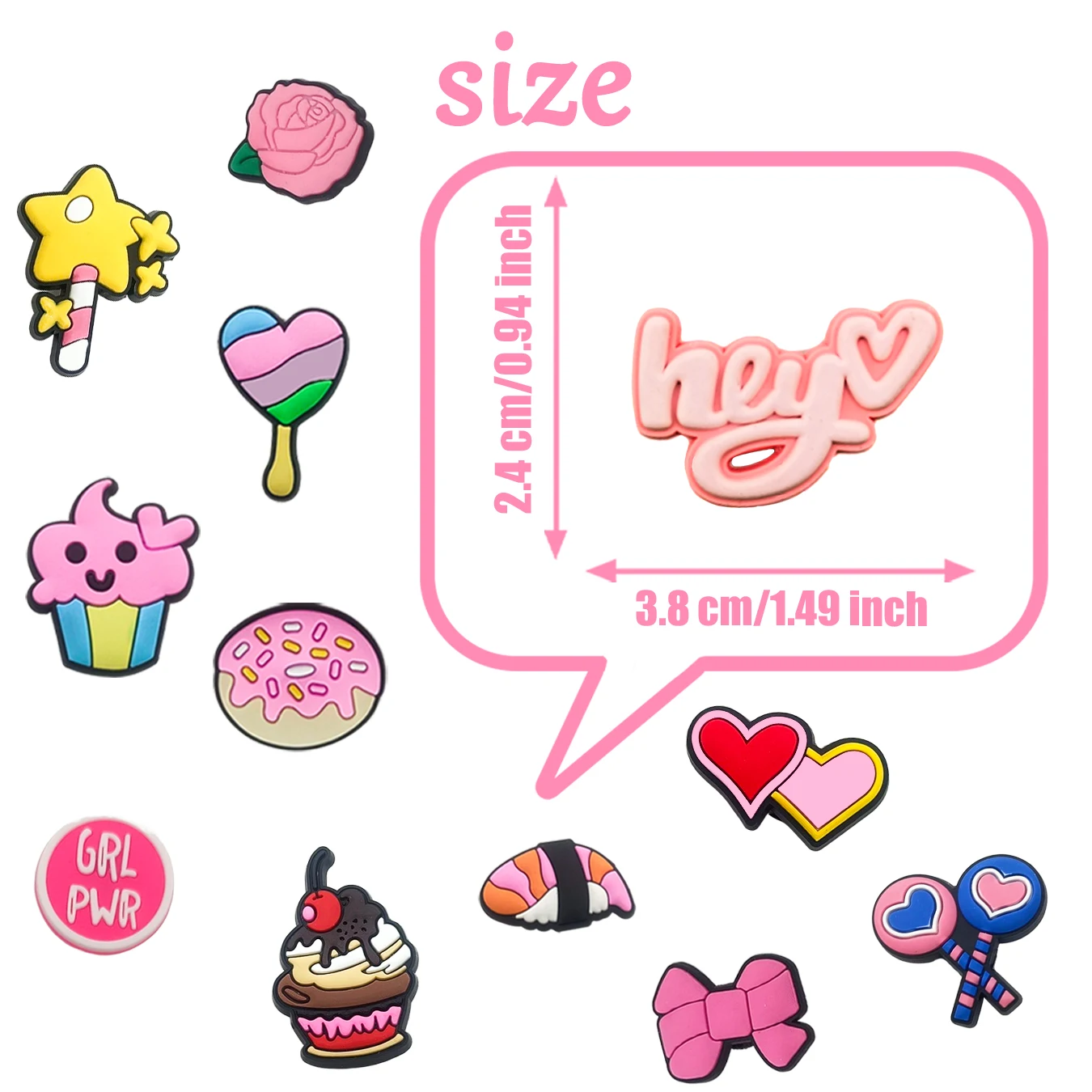 سحر الديكور الرياضي الوردي العشوائي سلسلة الكرتون ، صنادل تنفس ، شبشب ، قابلة للفصل ، بولي كلوريد الفينيل ، إكسسوارات ناعمة ، تصنعها بنفسك ، #2