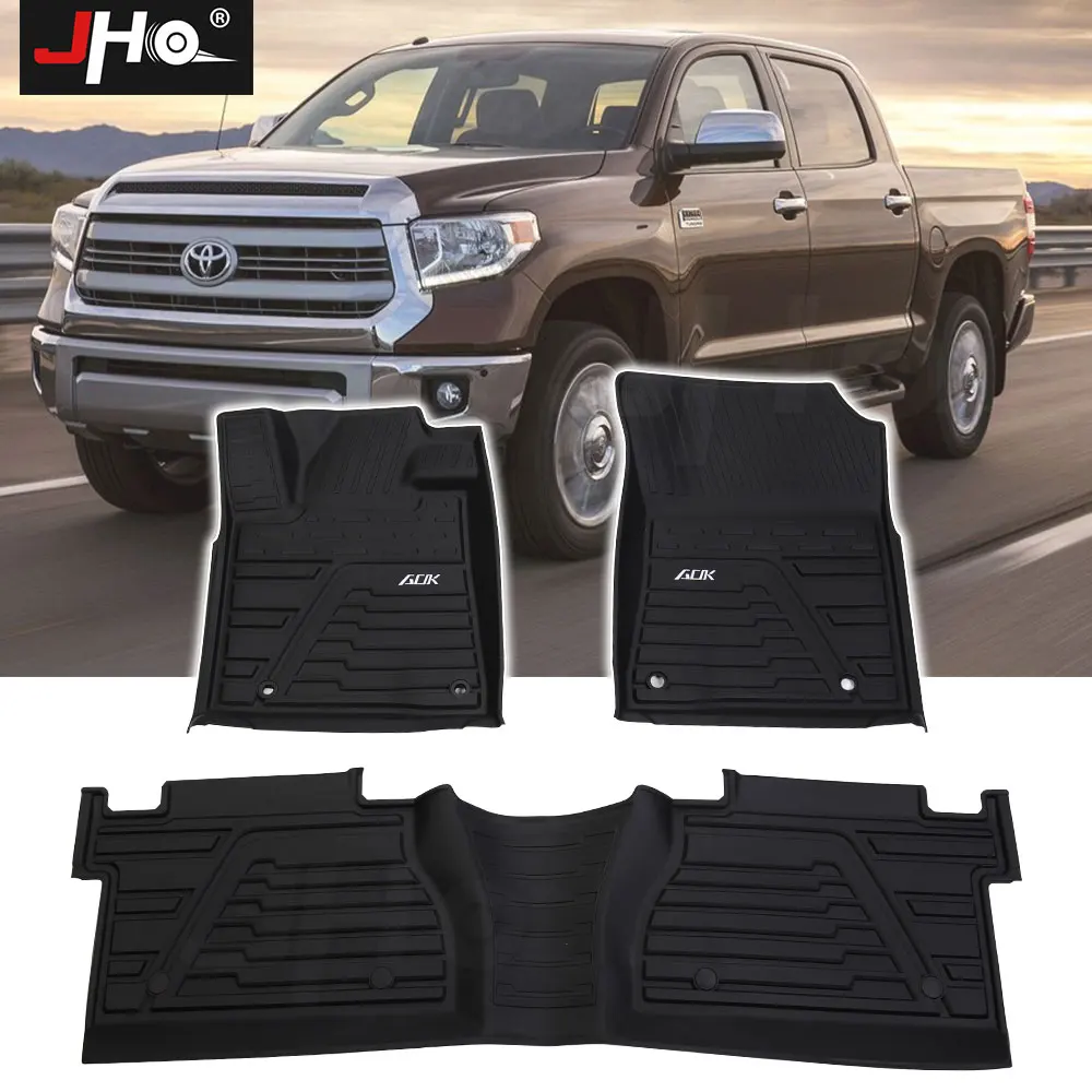 

JHO TPE Car Rubber Floor Mat Cover Liner For Toyota Tundra 2014-2021 2020 2019 2018 2017 2016 2015 Crew Cab Accessories