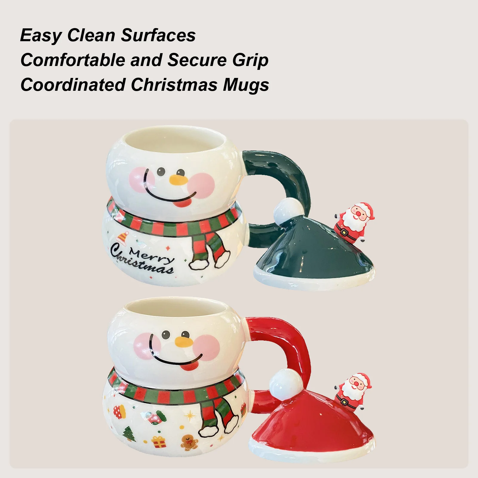 

500ml Cute Christmas Coffee Mug Christmas Theme Ceramic Mugs Santa Claus Snowman Coffee Cup Christmas Gift For Party