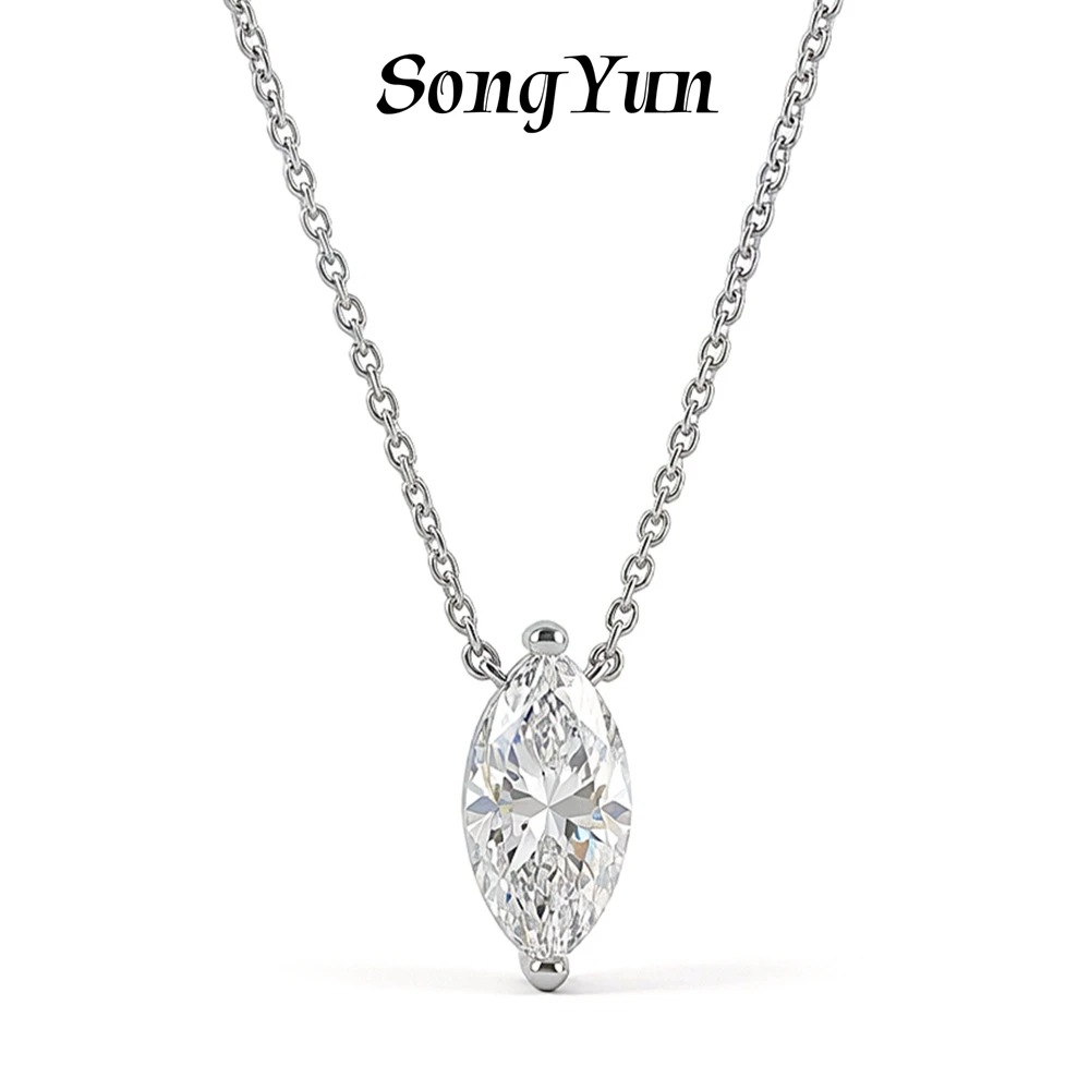 

SongYun Jewelry 925 Sterling Silver Necklace Moissanite D Color VVS1 Luxury Simulated Lab Grown Pendants Diamond Accessories