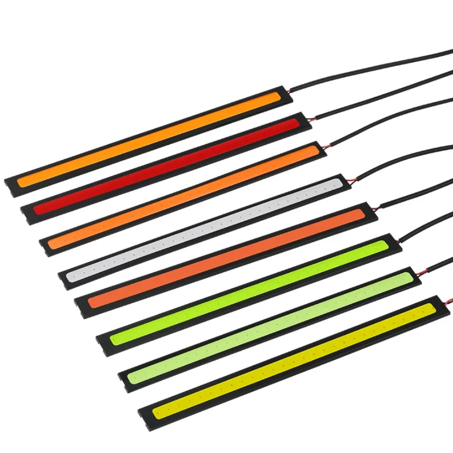 10~1Pcs 17cm Universal Car LED Strip Light Waterproof Daytime Running Light COB DRL Car LED Strip Auto Interior Car Styling Lamp