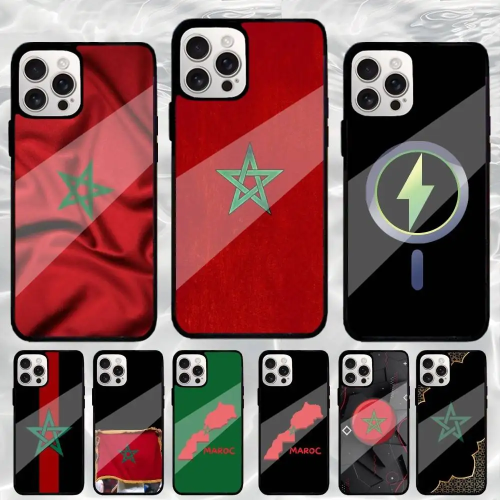 

M-Morocco-ES Flag Phone Case For iPhone17,16,15,14,13,12,11 Plus,Pro Max Magnetic Magsafe Wireless Charging