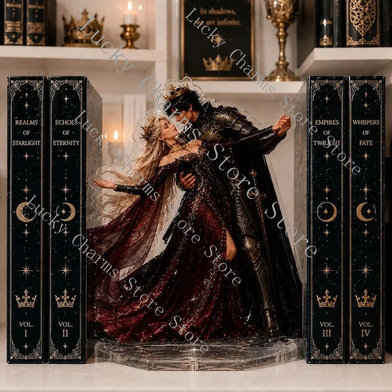 Luxurious Royal Couple Acrylic Standee - Dark Academia Style Bookshelf Decor，Elegant display shelf ornaments，Suitable office