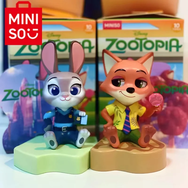 Miniso Disney Zootopia Judy Hopps Sloth Nick Wilde Sit Obediently Series Blind Box Mysterious Surprise Box Cute Model Guess Toy