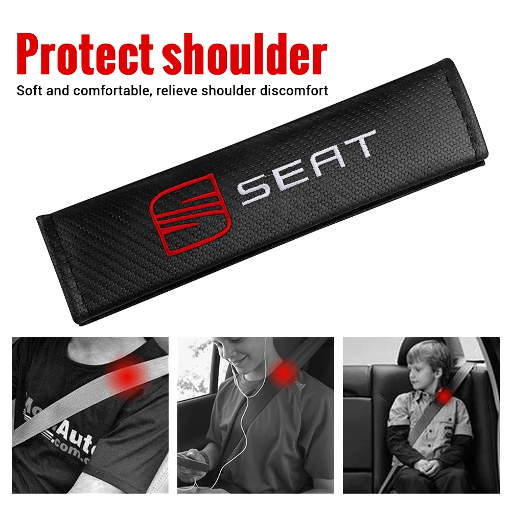 Car Accessories Seat Belt Pad Shoulder Cover Cushion Seat Belt Padding For Seat Cupra FR Racing Ibiza Leon Exeo Toledo Formentor