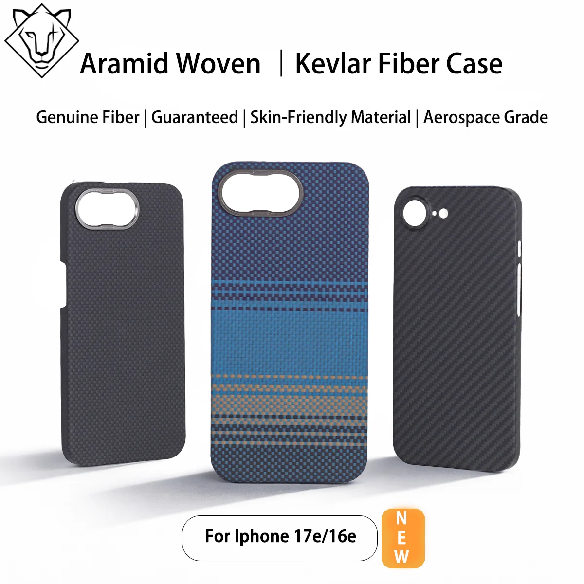 

For Iphone 17E/16E Real Aramid Carbon Fiber Magnetic Case Magsafe Thin Hard Armor Cover