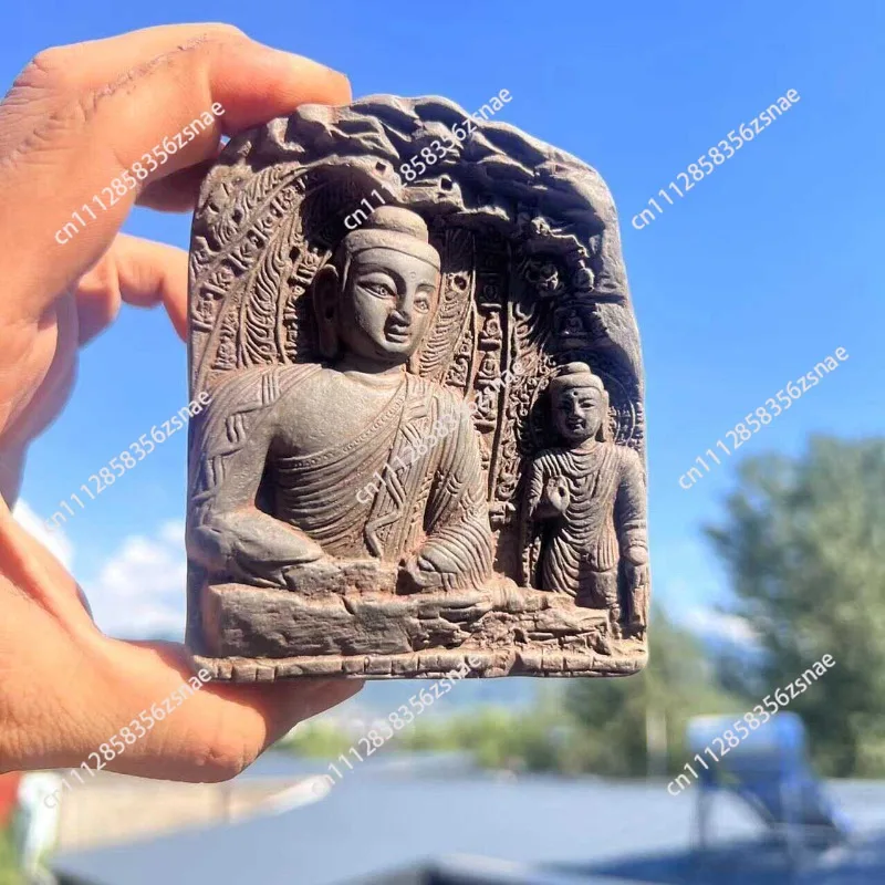 Intangible Cultural Heritage Grotto Brick Carving Tile‑End Paperweight, 3D Cultural Creative Souvenir Desk Ornament