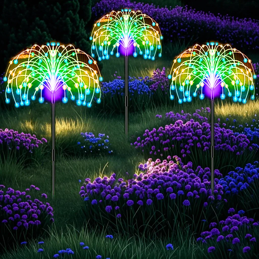 

Solar Outdoor Firework Lights 200 LED Waterproof 2 Modes Decorative Sparkles Stake Landscape Light for Party Garden Footpath