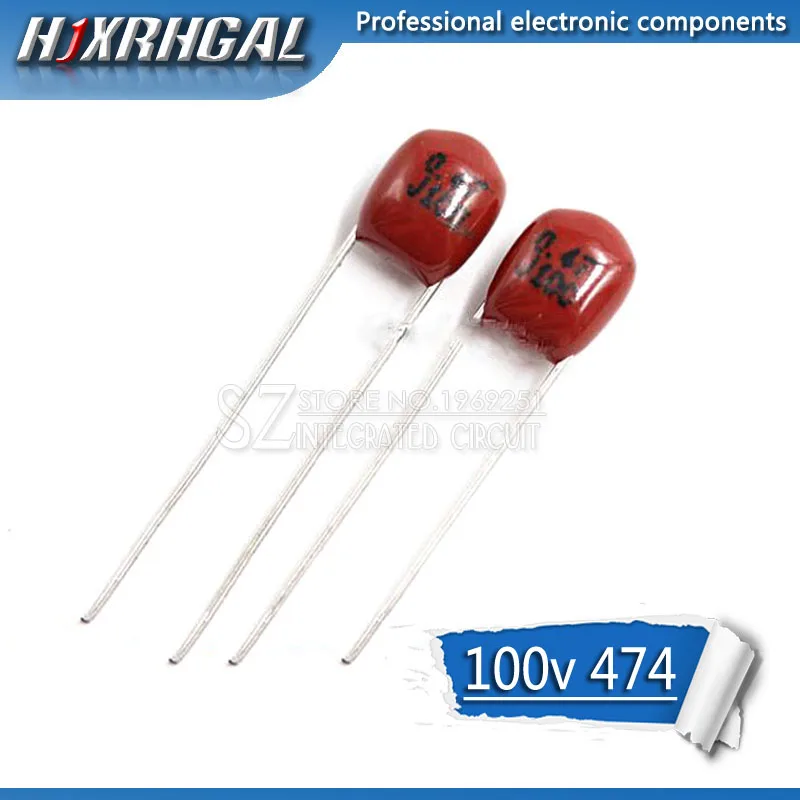 10PCS 100V474J 0.47UF 5% Pitch 5mm 470nf 474 100V CBB Polypropylene film capacitor hjxrhgal