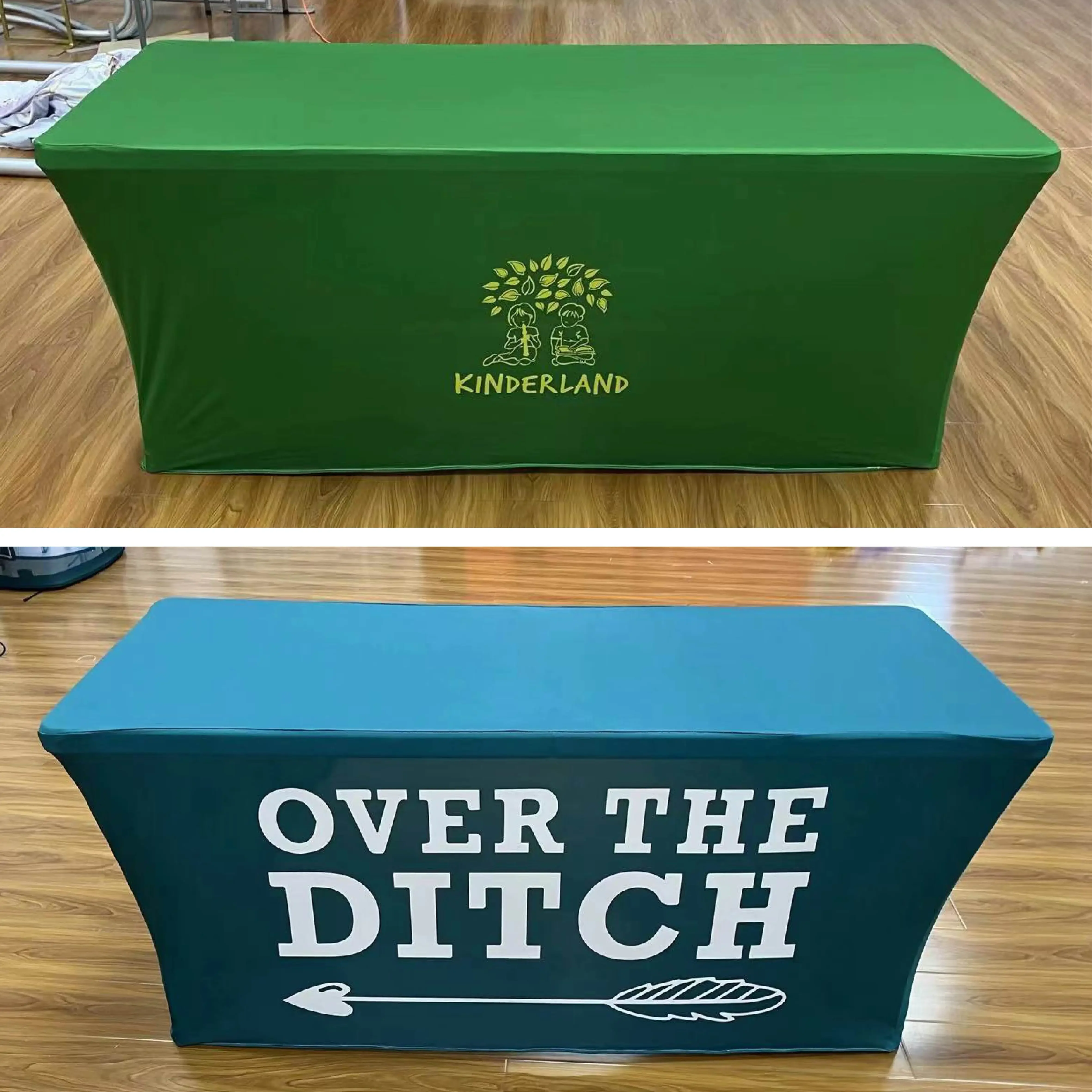 Custom Logo Stretch Tablecloth for Trade Show,Personalize Spandex Table Cover with Logo for Club,Wedding Reception Counter Decor