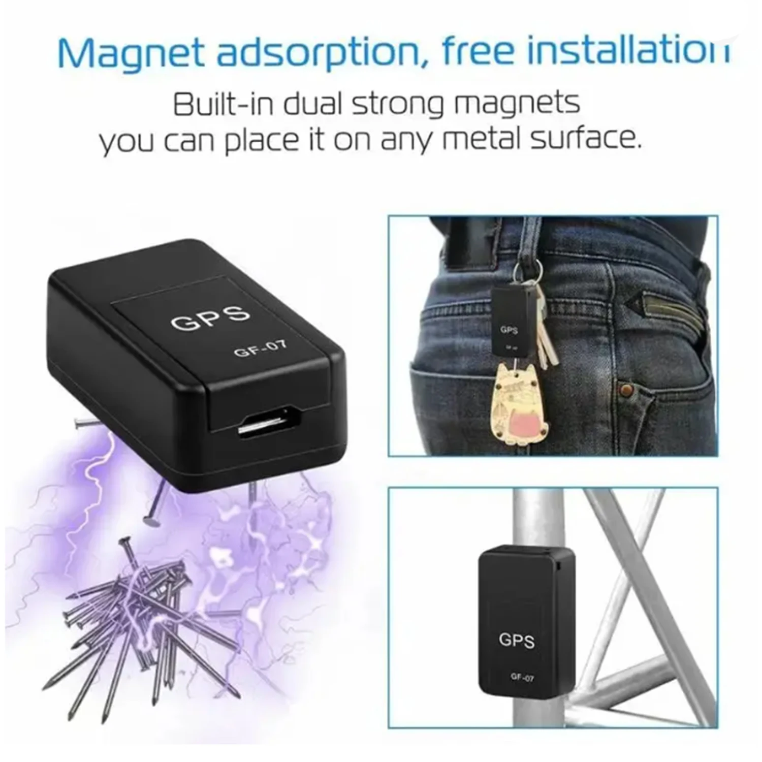 CarTracker seguimiento en tiempo Real antirrobo localizador Mini GF-07 magnético GPS Auto fuerte montaje magnético SIM posicionador de mensajes