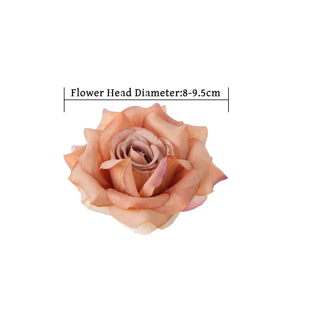 Tête de Roses en fausses fleurs 3D réalistes, pour la maison et le restaurant, décor de bureau, tissu en soie, fausse fleur pour la décoration de Festival d'activité