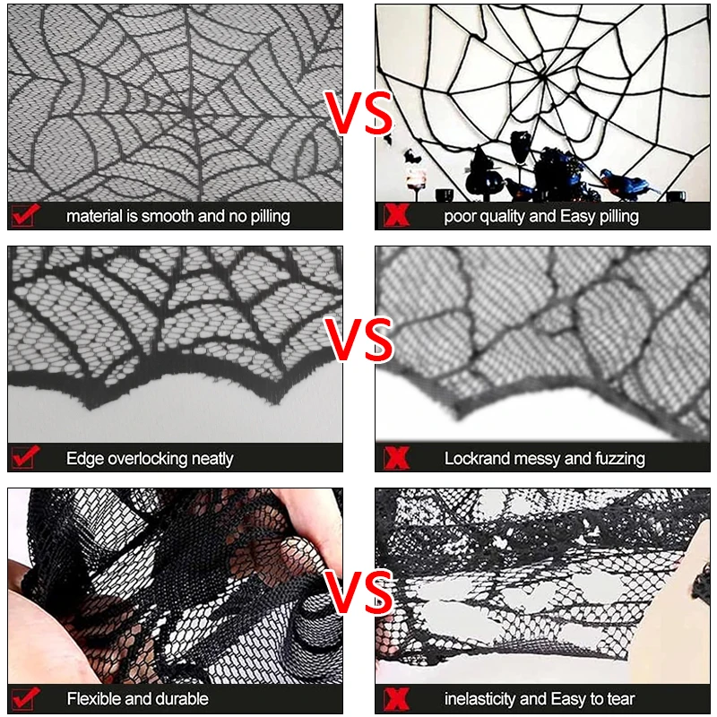 178x178cm Halloween Round Table Runner Spider Web Home Tablecloth Decorated Table Horror For The Holiday