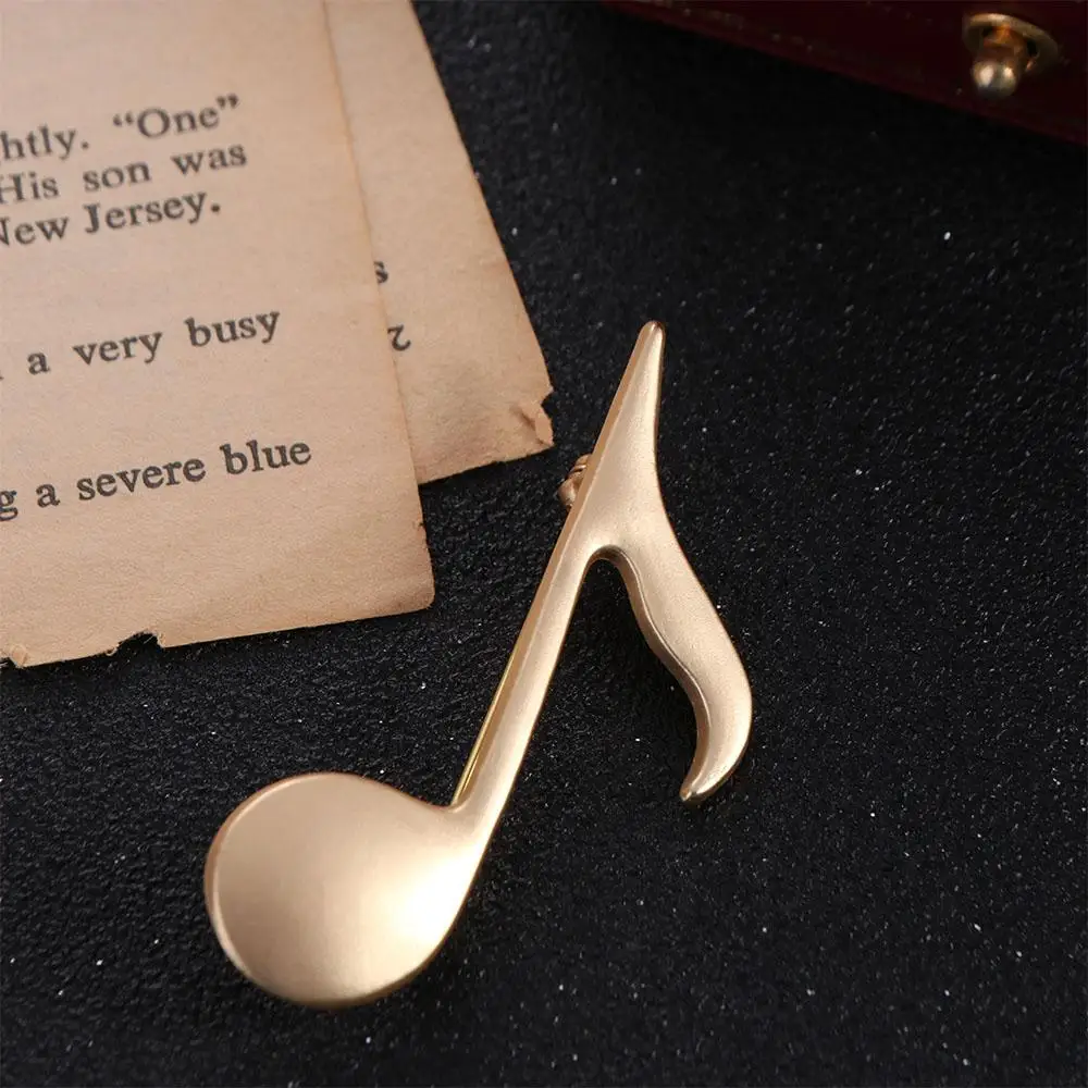 Exquisite Music Instrument Eighth Note Pin Music Note Alloy Treble Clef Pins Gold Vintage Harp Badge Music Lover