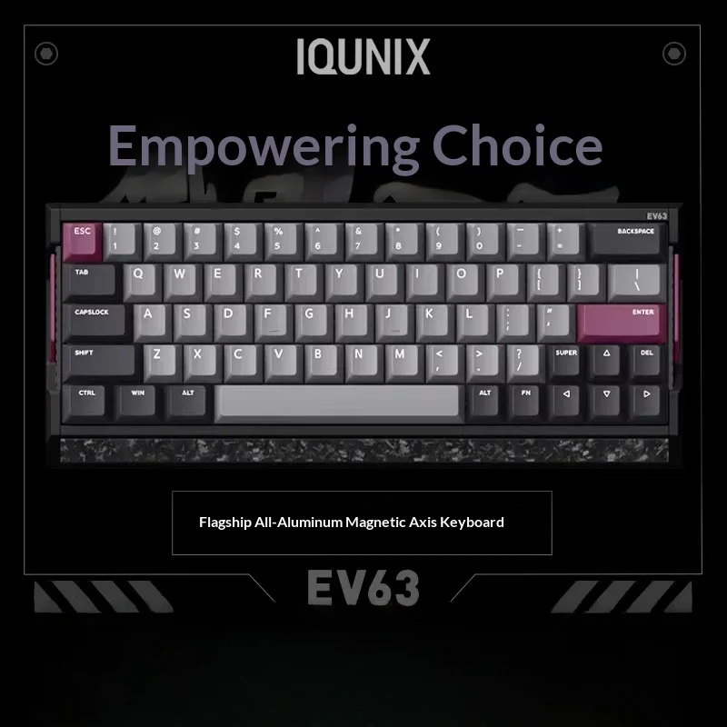 

Флагманская игровая клавиатура Iqunix Ev63 из алюминиевого сплава с магнитными переключателями Jade Switch Pro для киберспортивных геймеров, подарки для геймеров