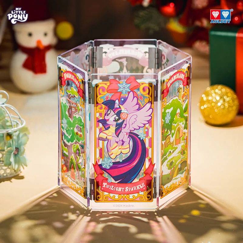 

AULDEY Original My Little Pony Fairy Tale Dream Cottage Acrylic Screen Blind Box Anime Peripheral Products Children's Toys