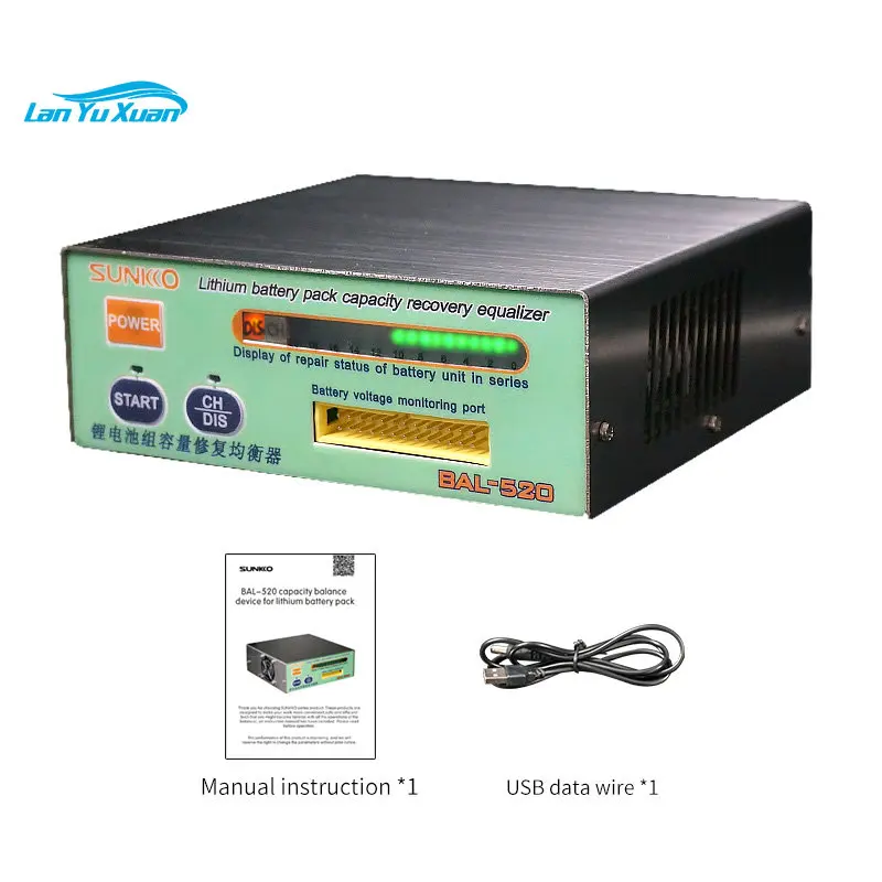 SUNKKO-520 3S-20S li ion equalizer professional lithium battery pack capacity recovery equalizer balancing tester