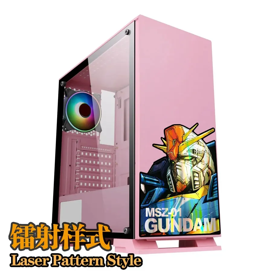 Gundam Koele Anime Pc Case Versieren Sticker Cartoon Compuer Host Huid Dacal Waterdichte Atx Middelste Toren Verwijderbare Hollow Out