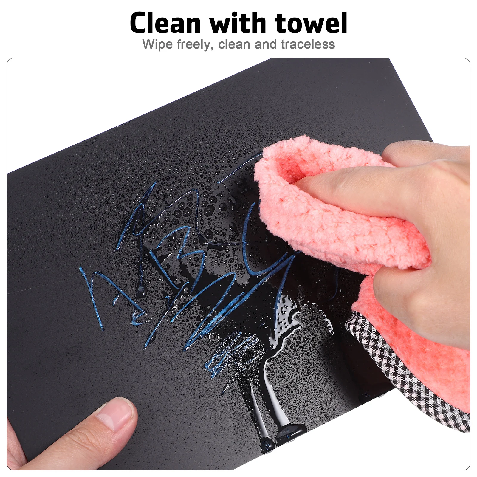 2 Pcs Beech Hand Drawn Table Card Sign Mini Chalkboard Signs for Food Display Stands