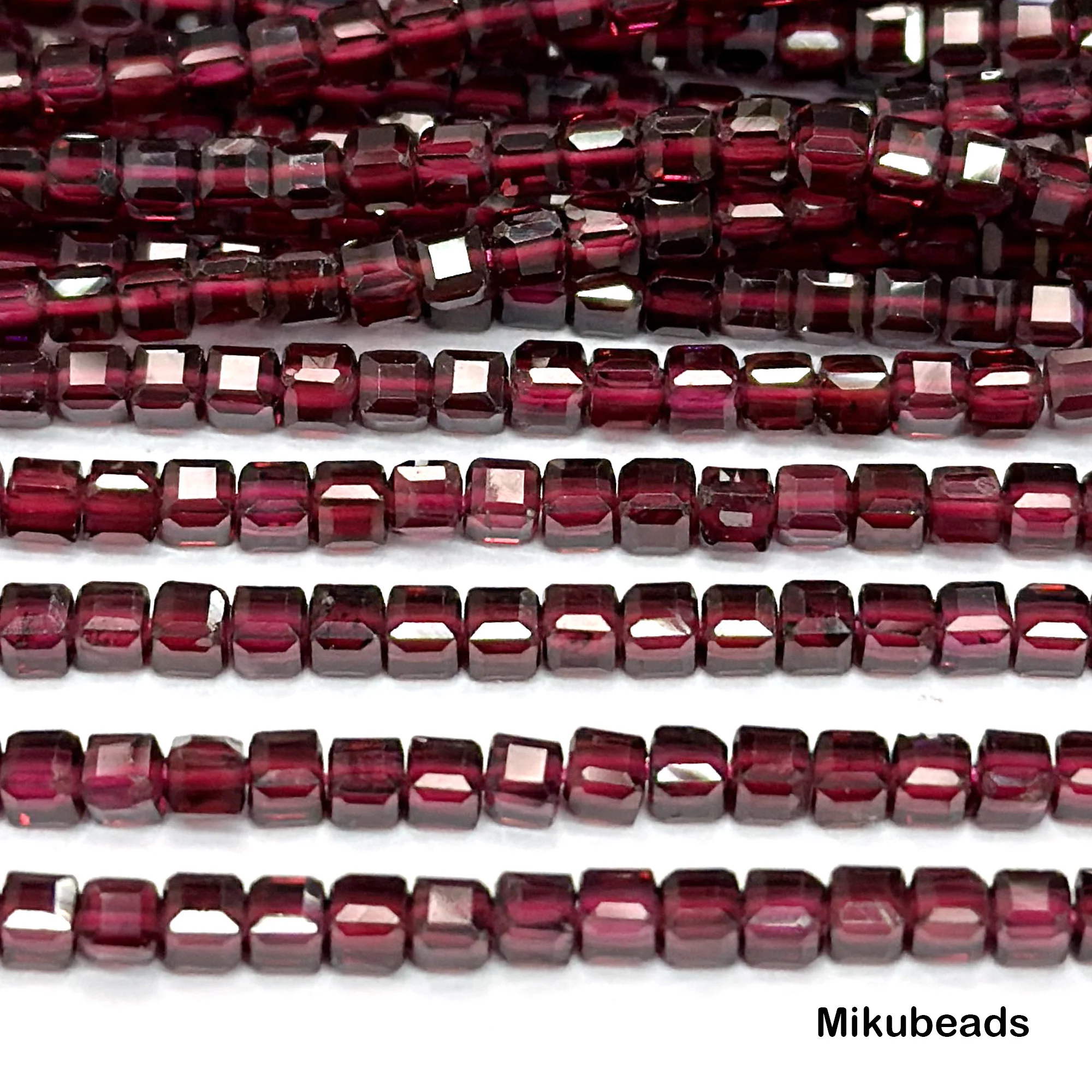 Natural Brazil Red Garnet 2.7*2.7mm Faceted Cube Loose Beads For Jewelry Making DIY Bracelet Necklace Strand For Woman