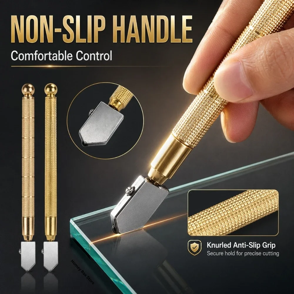 Portable Diamond Glass Cutter, Anti Slip Ergonomic Grip, Handheld Glass Cutting Tool for Crystal, Mineral DIY Projects