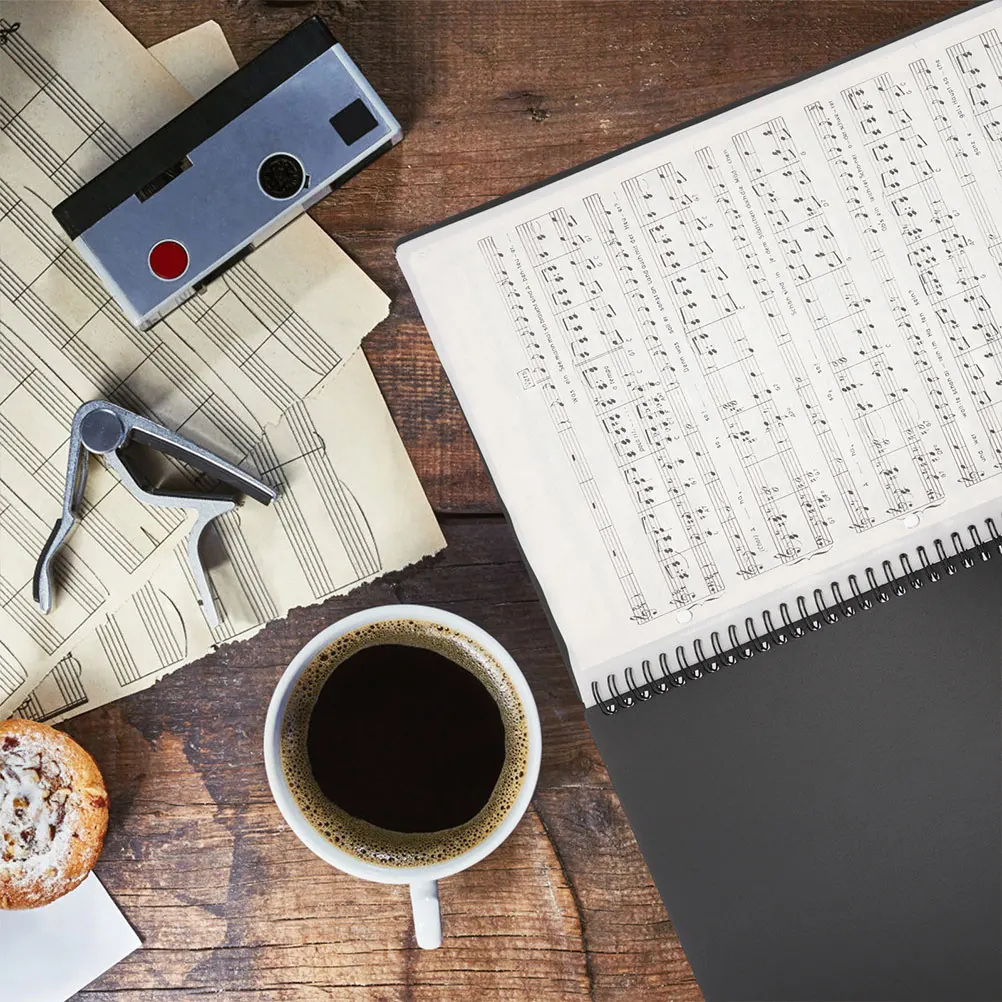 

Music Score Folder A4 Size Paper Binder for Notes Choral Piano Sheet Organiser Document Protector Test Paper Holder Office
