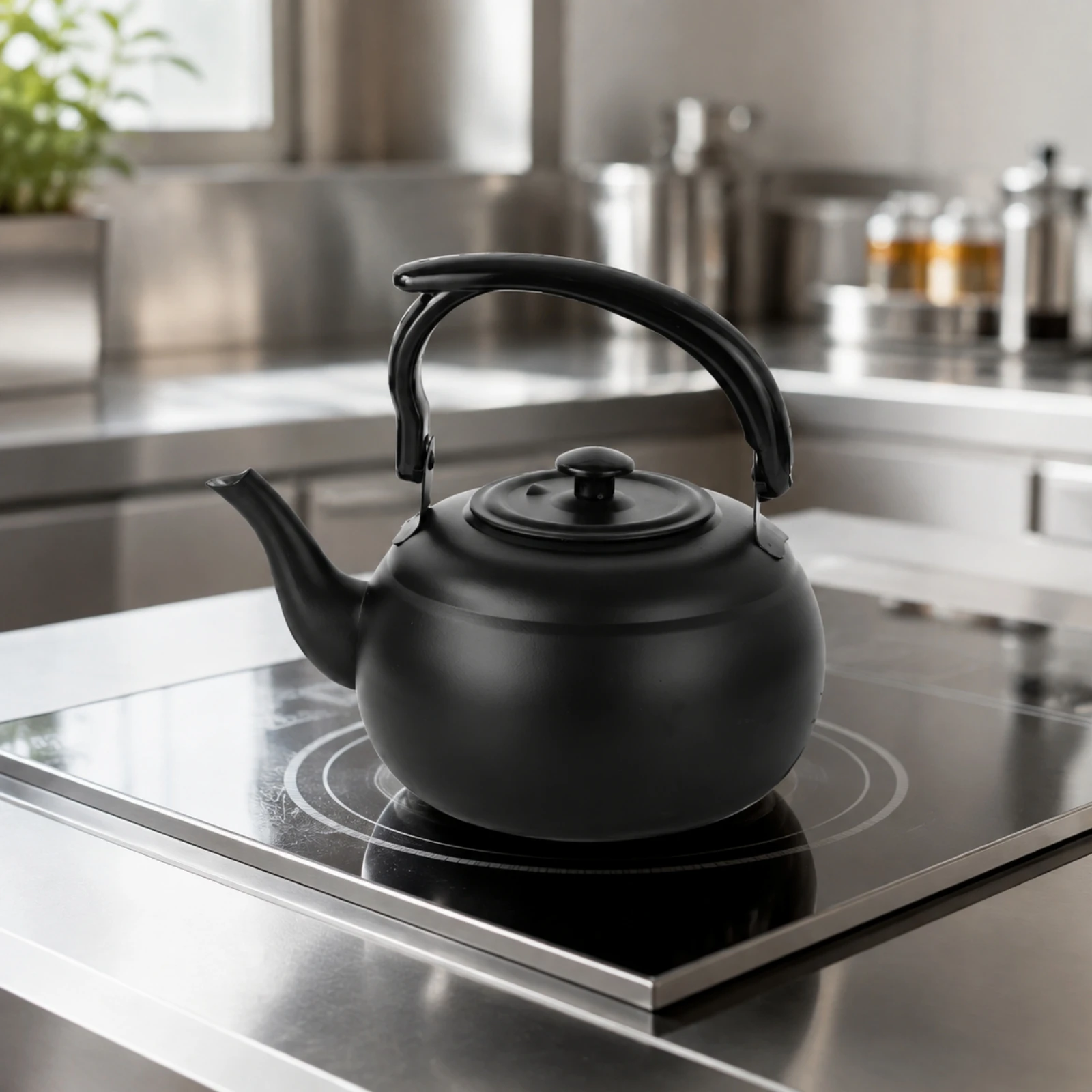 Persimmon-Shaped Tea Kettle Heat-Resistant Kettle with Wooden-Style Grip Handle Rust Proof Plastic Complimentary for Kitchen