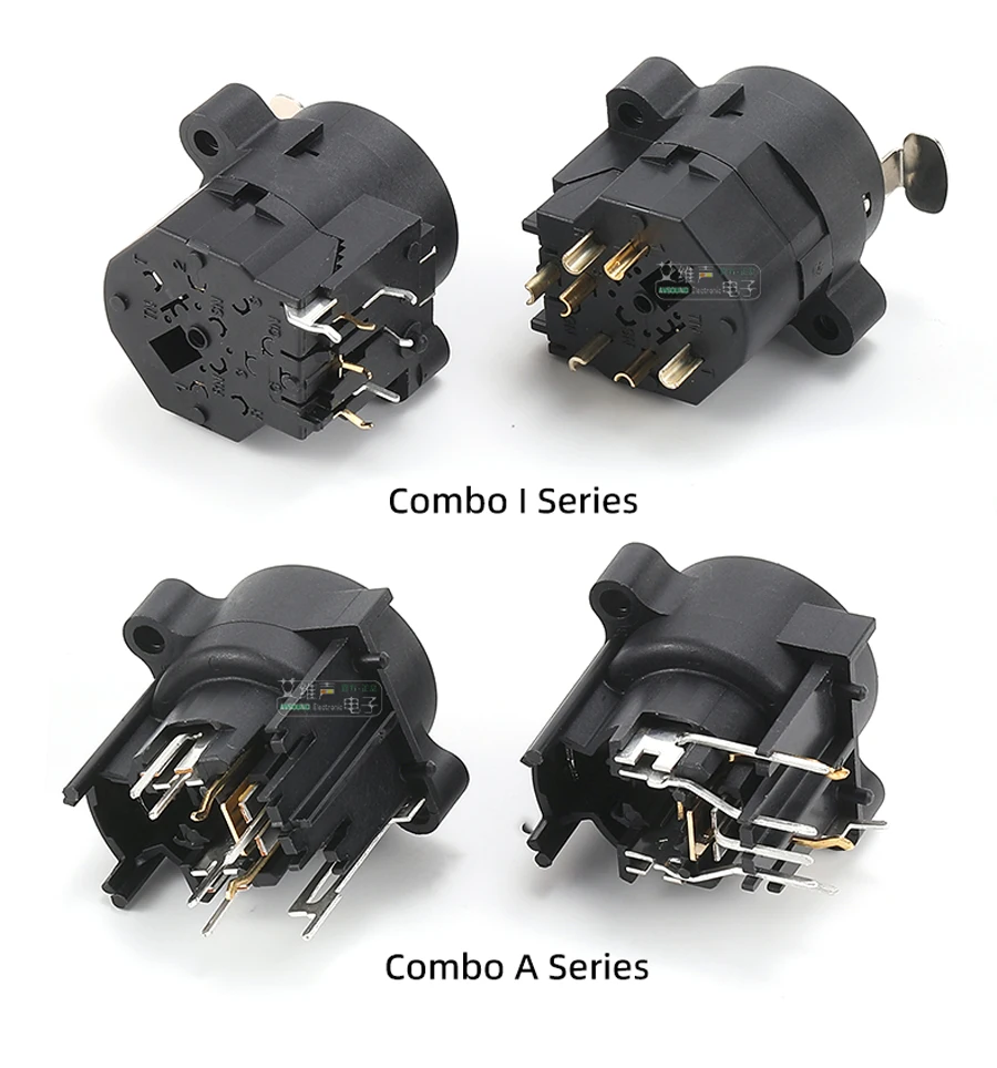 Neutrik-Connecteur de carte son pour microphone avec support PCB horizontal, prise audio ChlorFemale, prise XLR stéréo, 3 pôles, 6.35mm, 1/4\