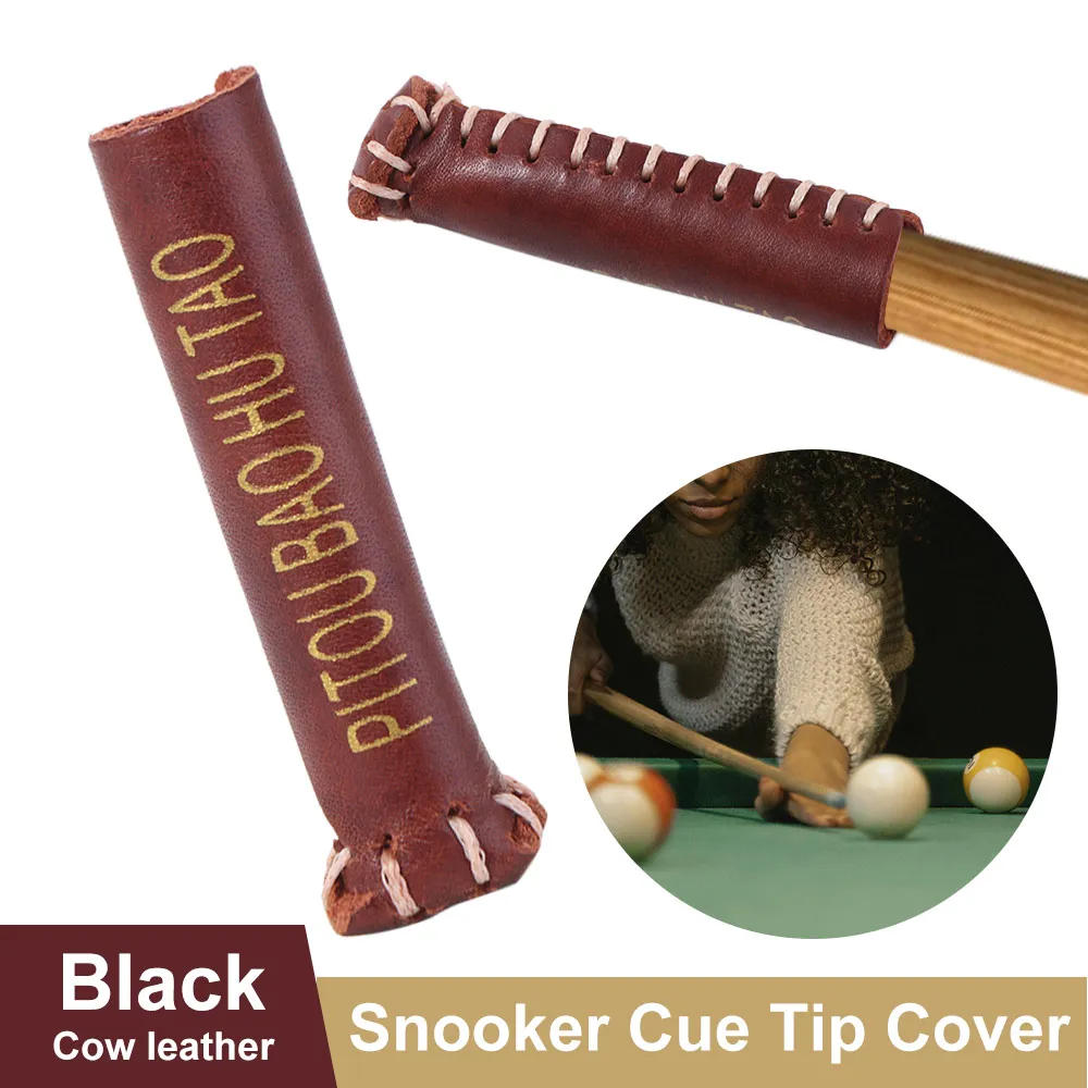 Leather Snooker Cue Protective Moistureproof Cue Sleeve Cue Head Cover Pool Cue Dustproof Billiard Tip Protector