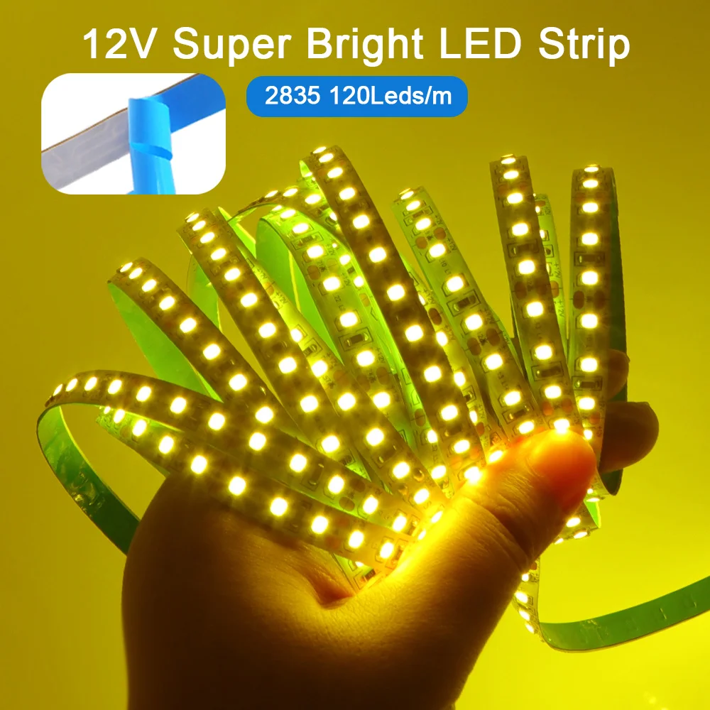 شريط مصابيح LED أصفر جديد ضوء الليمون السوبر مشرق 2835 5050 12 فولت تيار مستمر 5 متر مرنة LED مصباح 60LED/م 120LED/م لاصق ديكور المنزل