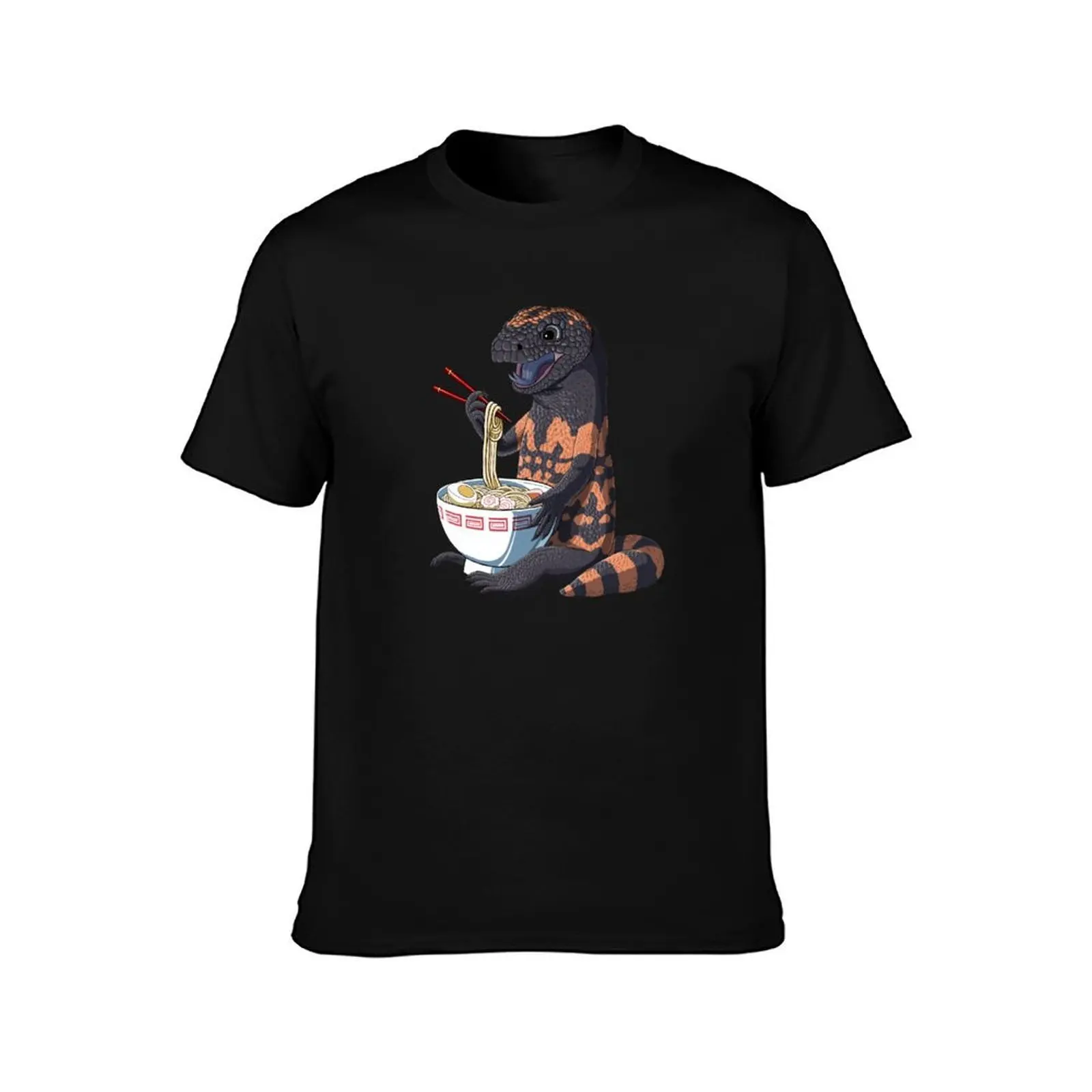 Funny Japanese Kawaii Ramen Gila Monster T-Shirt All Match Basic Short Sleeve Top