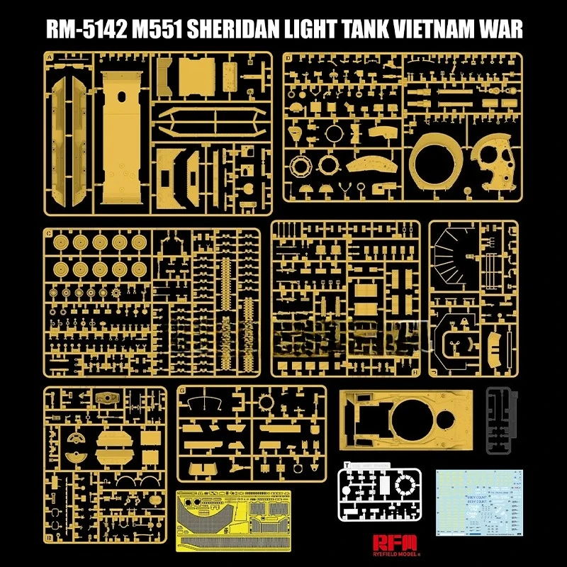 Ryefield model plastic assemble toy model kit Rm-5142 M551 Light Tank Sheridan (Vietnam War) 1/35