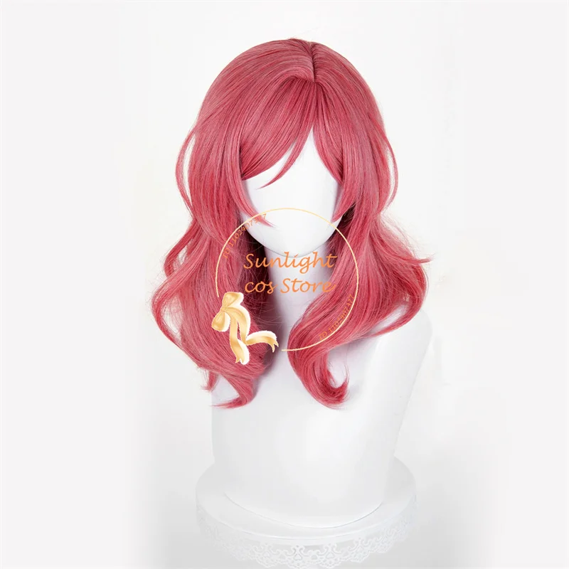 Maki Nishikino Cosplay Wig 48cm Rose Red Wigs Heat Resistant Synthetic Hair For Women Halloween Cosplay Anime Wig