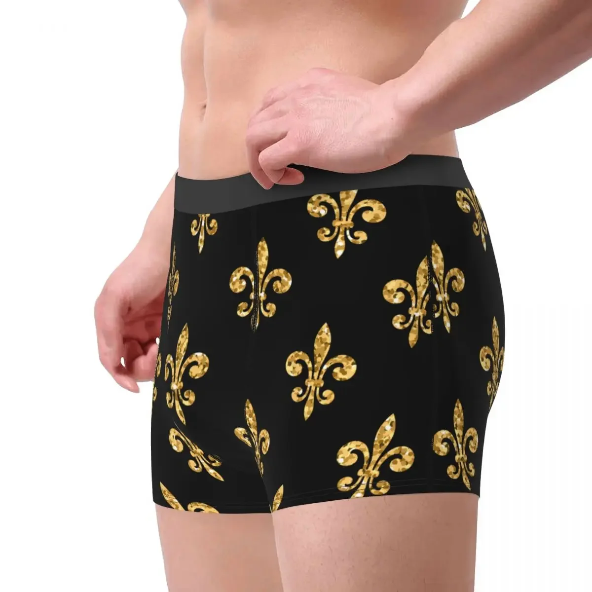 Men's Underwear Underpants Golden Fleur De Lis Men Boxer Shorts Elastic Male Panties