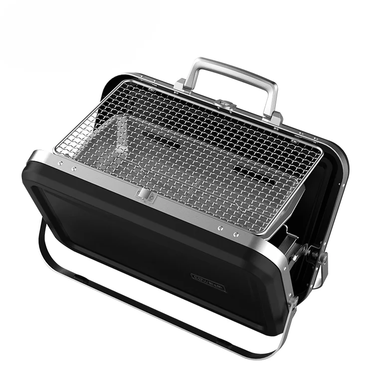 Chinese Supplier Briefcase Design Stainless Steel Folding Portable Camping Charcoal BBQ Grill