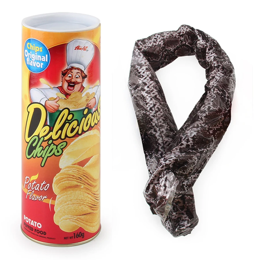 1 مجموعة رقاقة البطاطس ثعبان المزحة لعبة يوم كذبة أبريل المزحة ألعاب مخيفة صديق مضحك المزحة لعبة الجدة لوازم الحفلات لصالح الهدايا