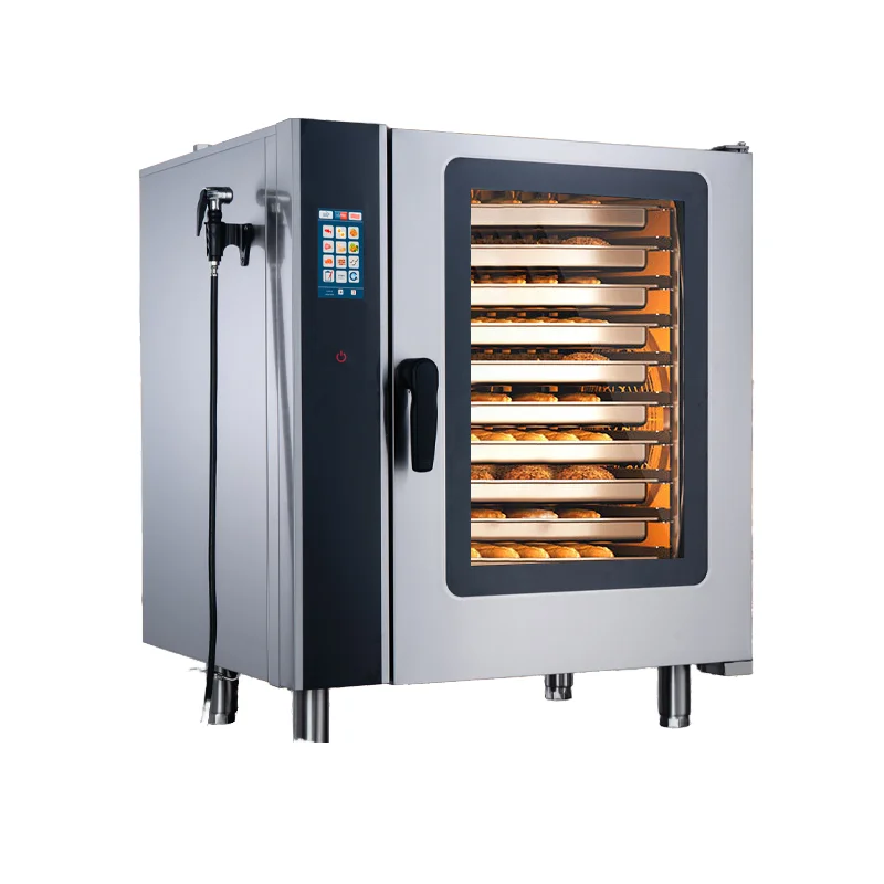 6/10 Trays Professional Electric Stainless Steel Combi Steam Oven with Cooking and Baking Functions for Restaurants