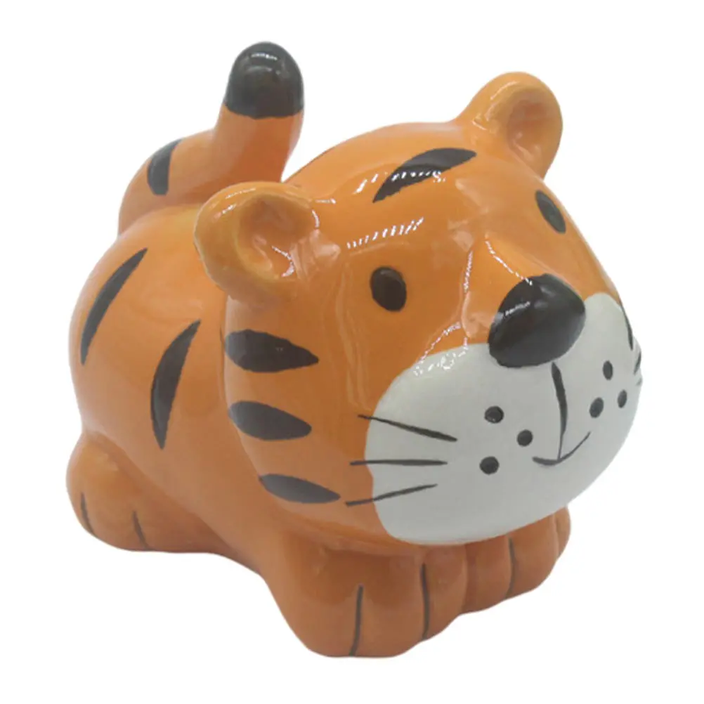 

1Pcs Ceramic Tiger Coin Bank Children Saving Pot Desktop Decoration Coin Storage Multi-Function Adorable Decor