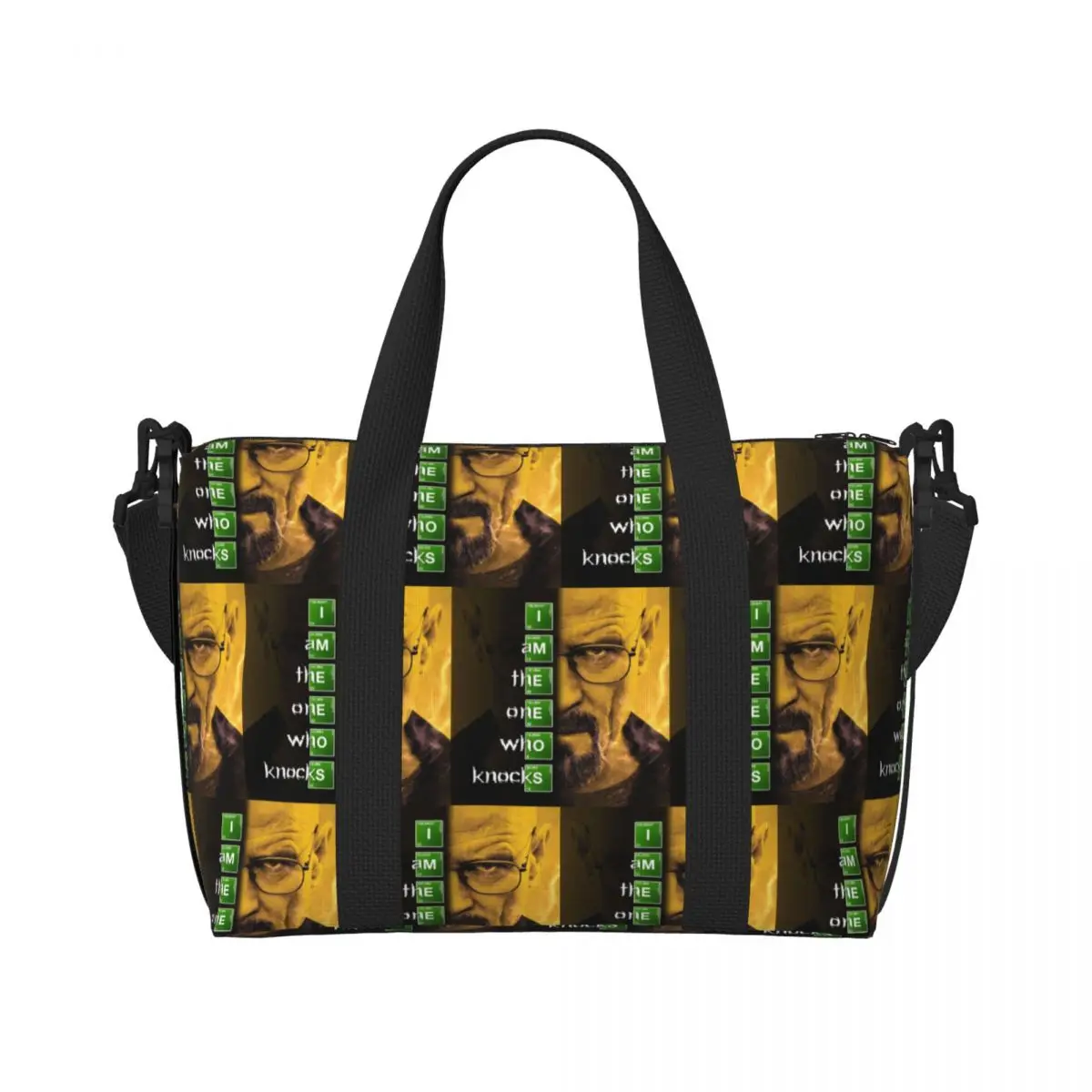 Custom Breaking Bad I Am The One Who Knocks Grocery Shopping Tote Bag Women Big Capacity Walter White Beach Gym Travel Bags