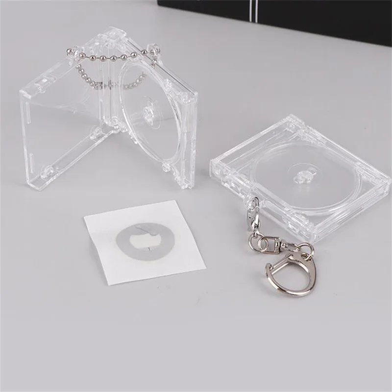 1Pc Peripheral Commemorative Blank Album Mini CD Case Keychain CD Player Shaped Key Pendant For DIY Backpack Hanging Decoration