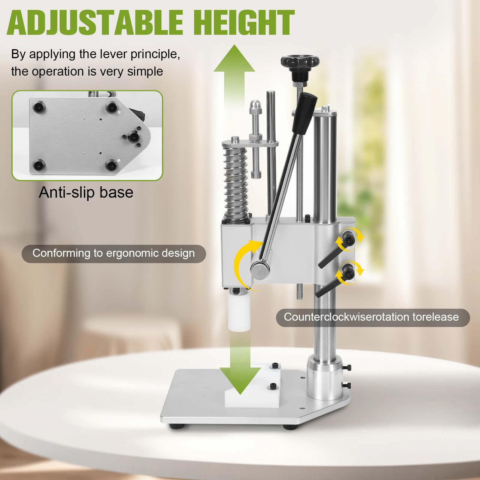 

Ручной обжимной станок для флаконов с парфюмерной продукцией, с противоскользящей ручкой, для легкой установки колпачков диаметром 13-20 мм