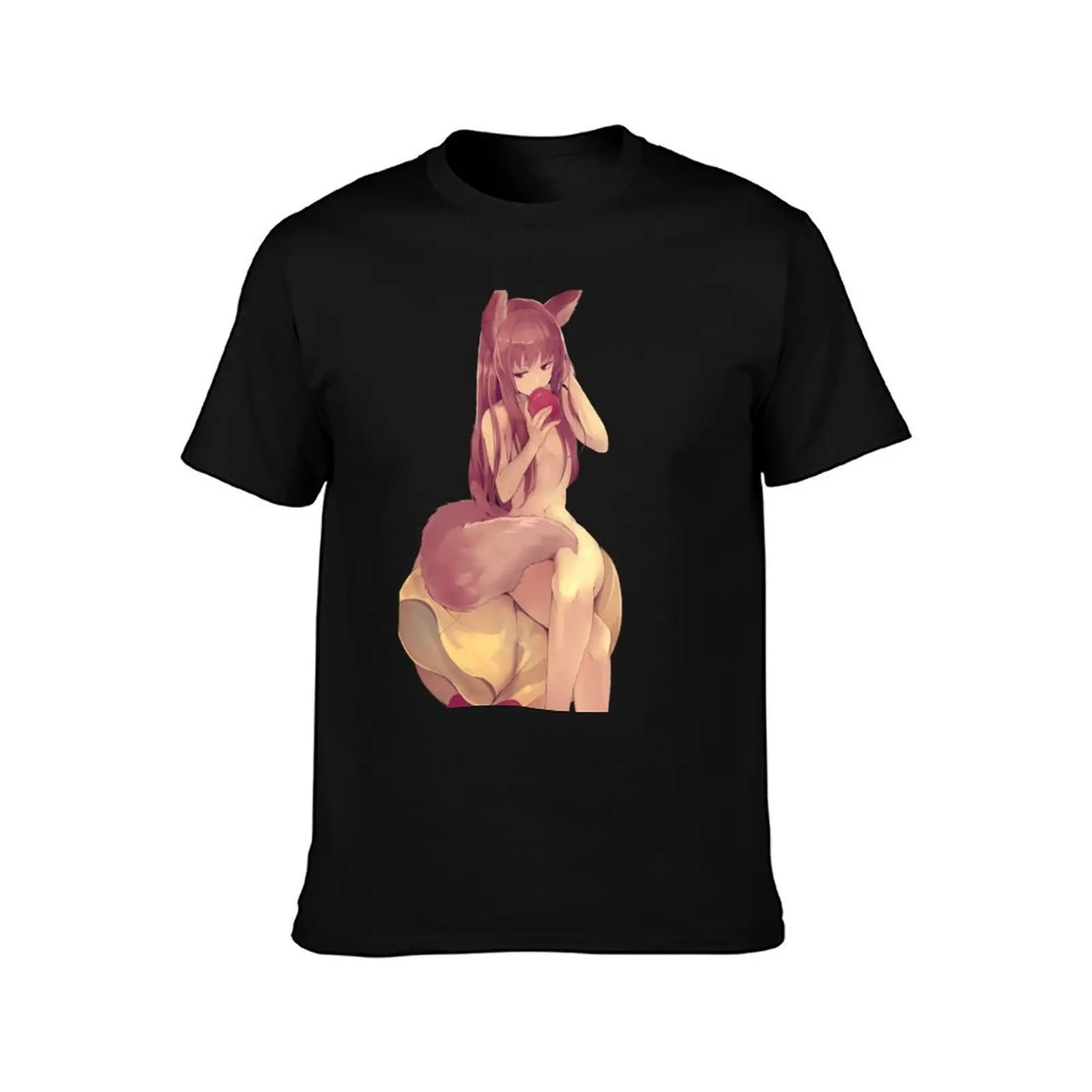 Holo Spice and Wolf Anime Girl Gift T-Shirt All Match Print Short Sleeve Top view 2