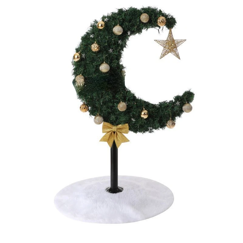 Green Moon Tree Festival Glowing Moon Tree Crescent shaped Decorative Tree