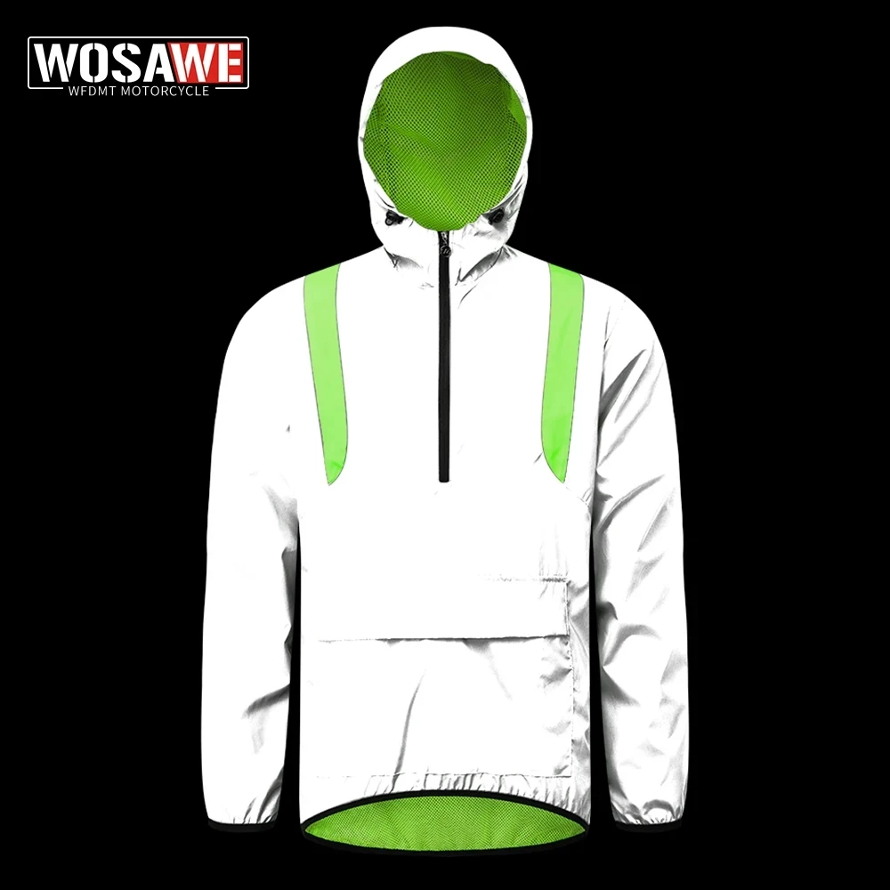 

WOSAWE Motorcycle Jacket Men Women Waterproof Wind Coat Hi Vis Full Body Reflective Fall Winter Biker Jacket Motorbike Jackets