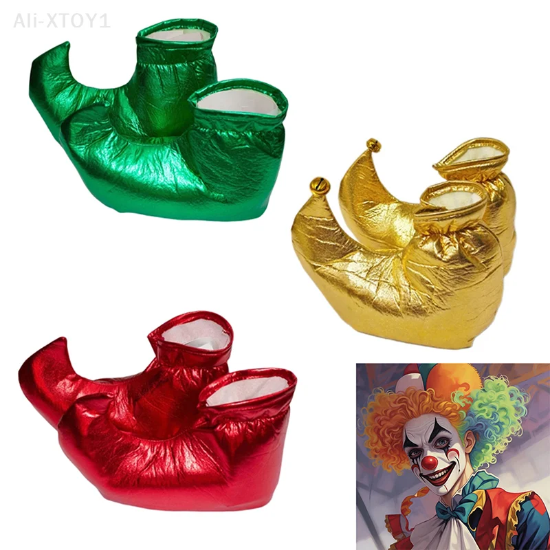 

Бахилы клоуна металлического цвета, бахилы с эльфами, костюм для дня рождения, наряд на Хэллоуин, реквизит для взрослых