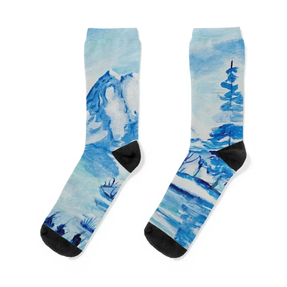 

Winter Mt. Rainier Socks cycling funny gifts hip hop golf Socks Man Women's