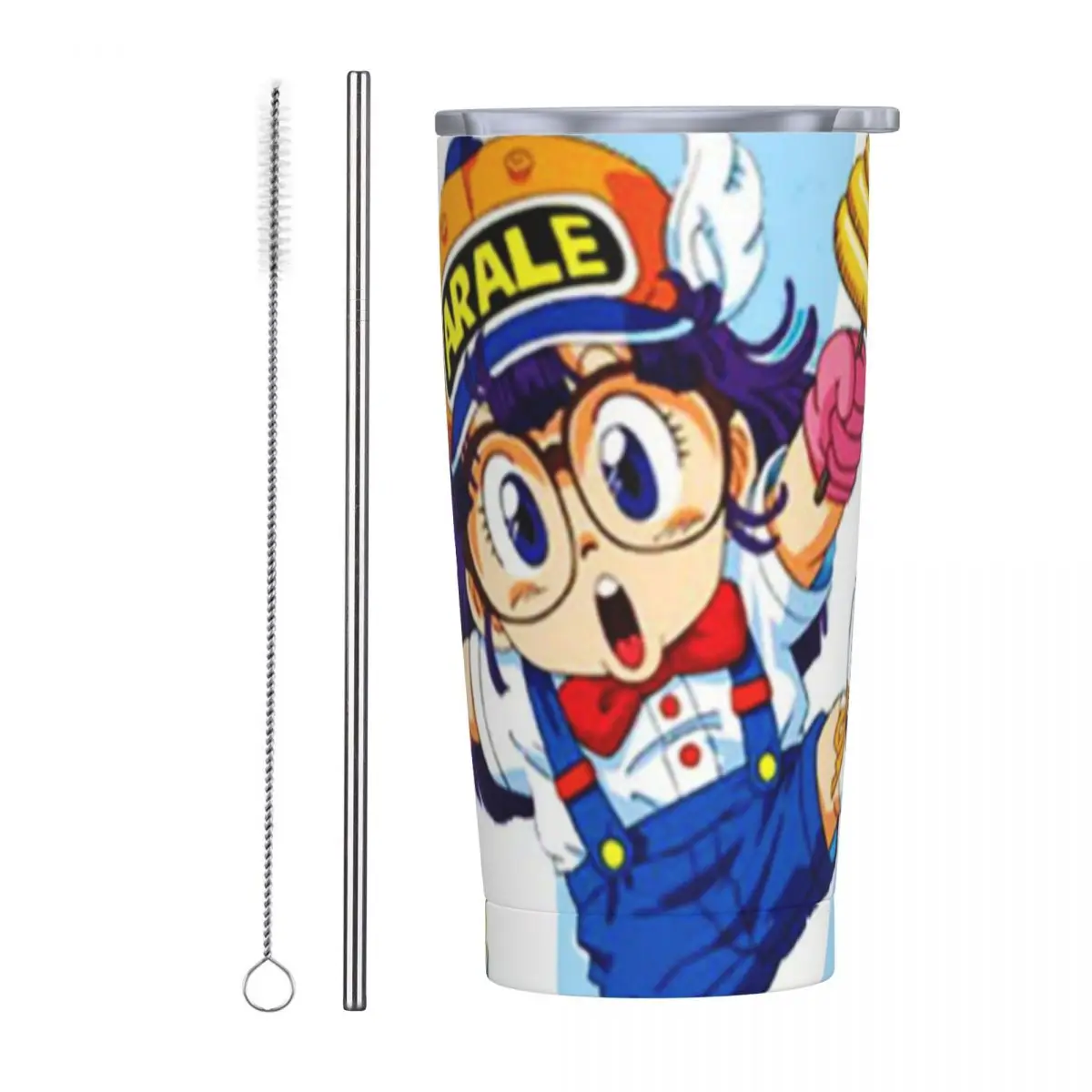 Arale Unchi-kun Stainless Steel Tumbler Vacuum Insulated Mugs Thermal Cold Cups Straw With Lid 20oz