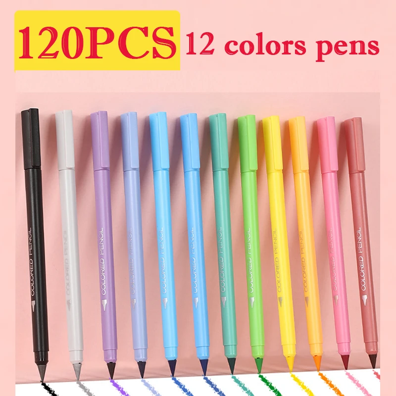 

120Pcs 12 Colors Pencils Students Posture Without Sharpening Pencils Children Drawing Pencils Color Sketching Pencils Wholesale