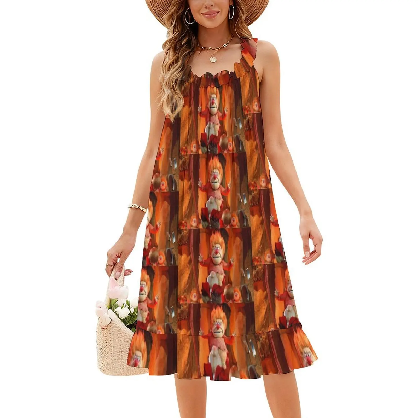 Heat Miser Head Honcho Floral Smock Dress For Women Spring Summer Casual Dress For Party Freeze Miser Cold Cold Heart Mean