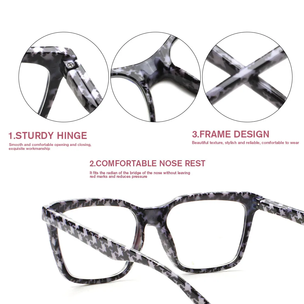 TUREZING männer und frauen Premium Schwarz Serie Rechteckigen HD Lesebrille Schönheit und Kühlen Dekorative Rezept Brillen